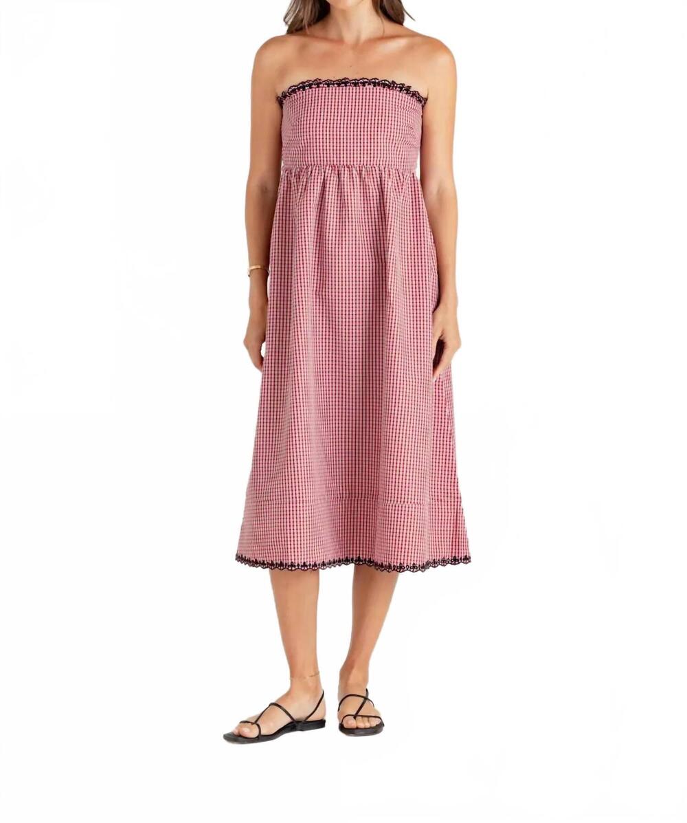 NEW SUNDAYS summerhouse plaid logen dress in pink